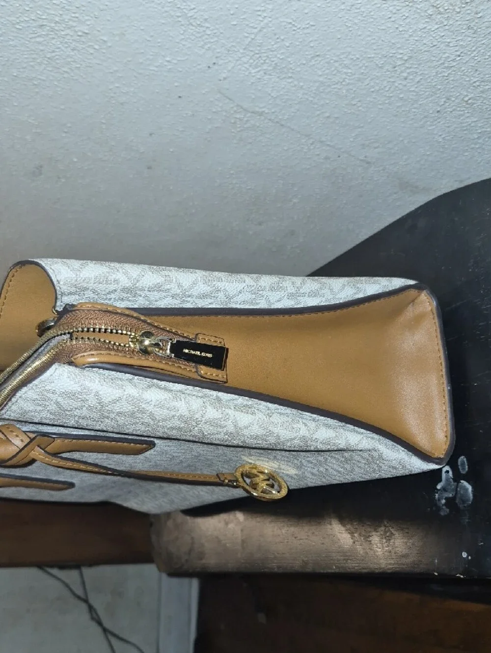 Michael Kors Cream and Tan Signature Tote